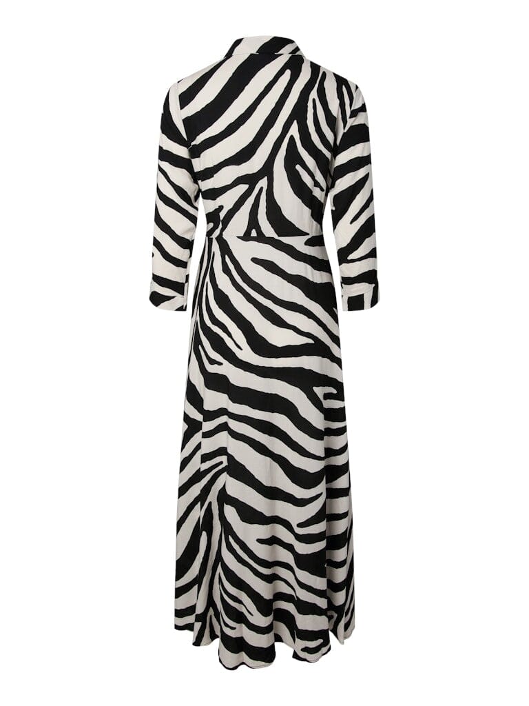 YAS - Yassavanna Long Shirt Dress - 4844009 Birch Zebra Print Kjoler 