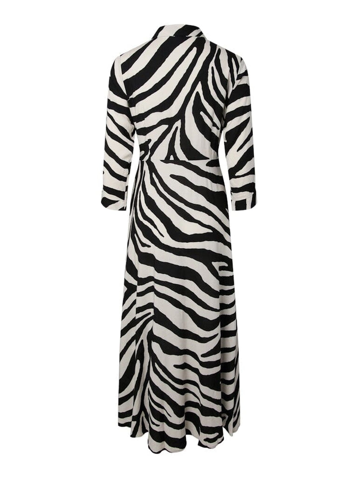 YAS - Yassavanna Long Shirt Dress - 4844009 Birch Zebra Print Kjoler 